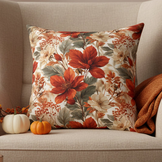 Autumn Foliage Faux Suede Pillow