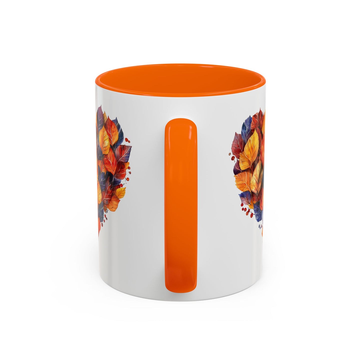 Autumn Leaf Heart Accent Coffee Mug | 11oz or 15oz