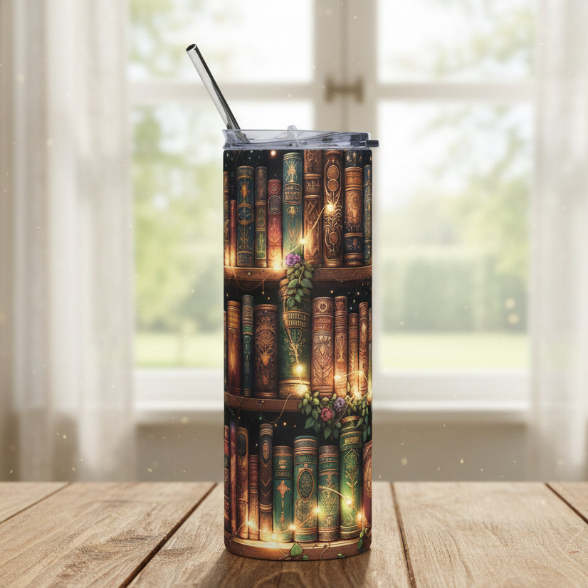 Magical Bookshelf 20oz Stainless Steel Tumbler