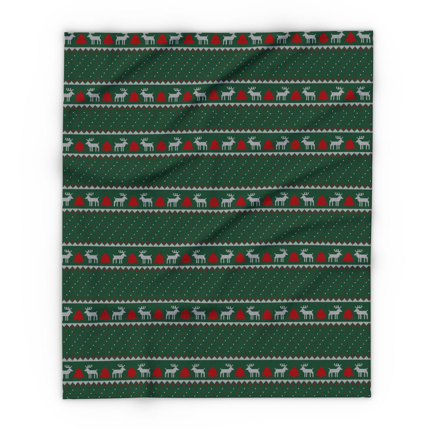 Fair Isle Reindeer Christmas Holiday Fleece Blanket