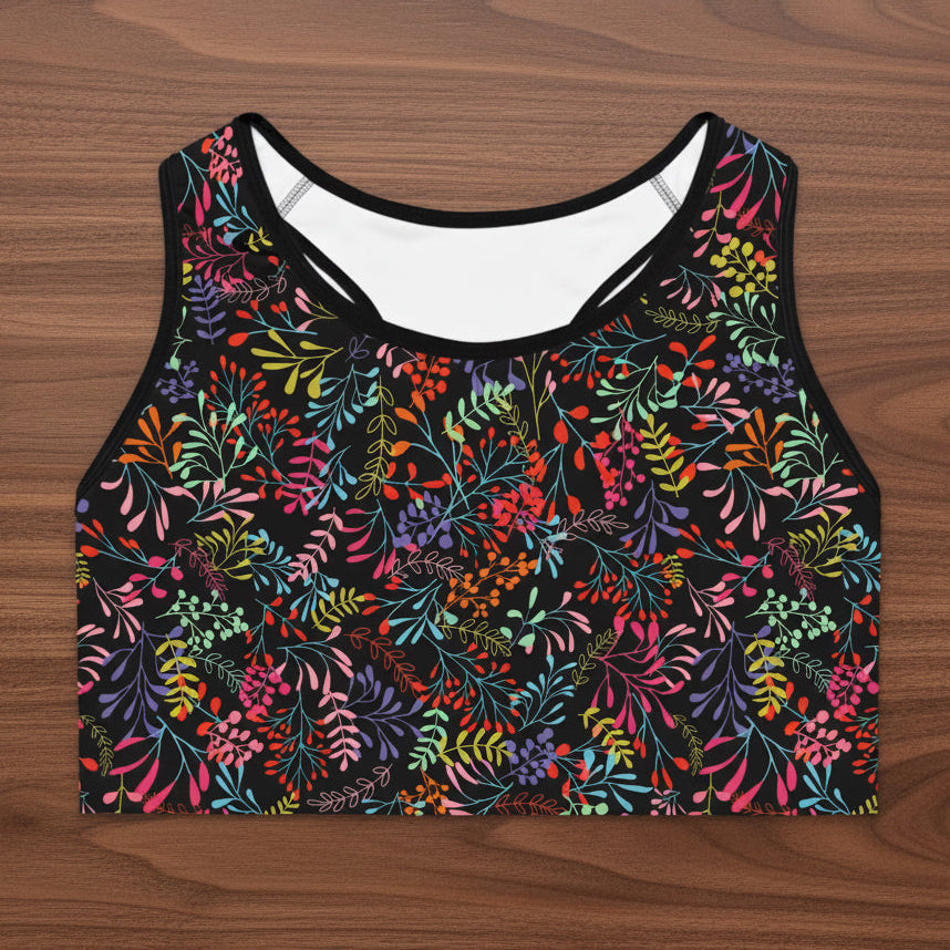 Floral Foliage Sports Bra