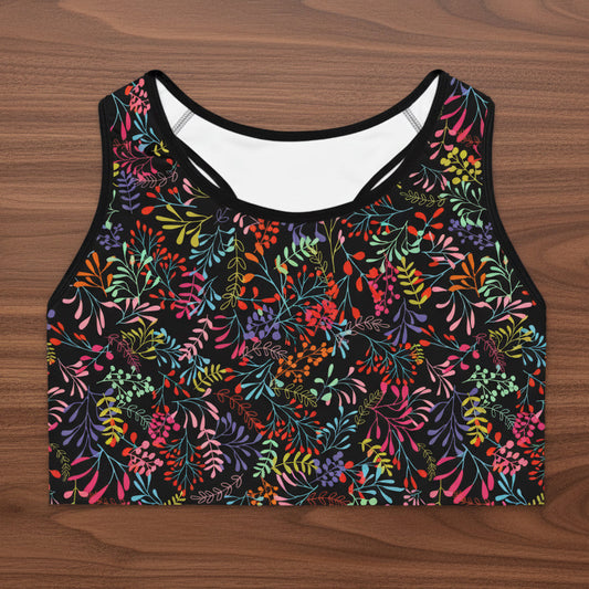 Floral Foliage Sports Bra