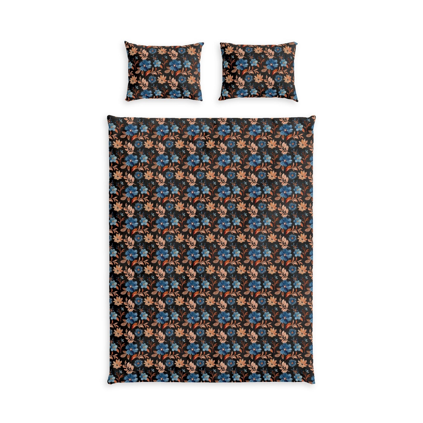 Vintage Blue & Brown Roses Bed Set