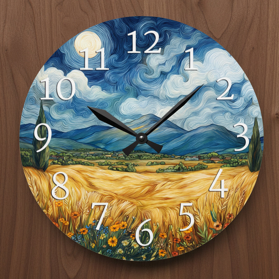 Van Gogh Style Acrylic Wall Clock