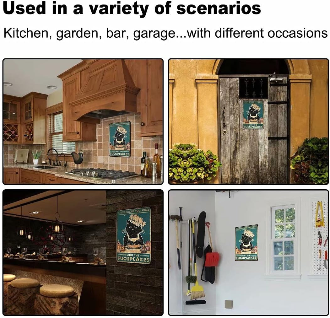 Retro Metal Tin Sign Vintage Fox Drink Tea Aluminum Sign for Home Coffee Wall Decor 12X16 Inch