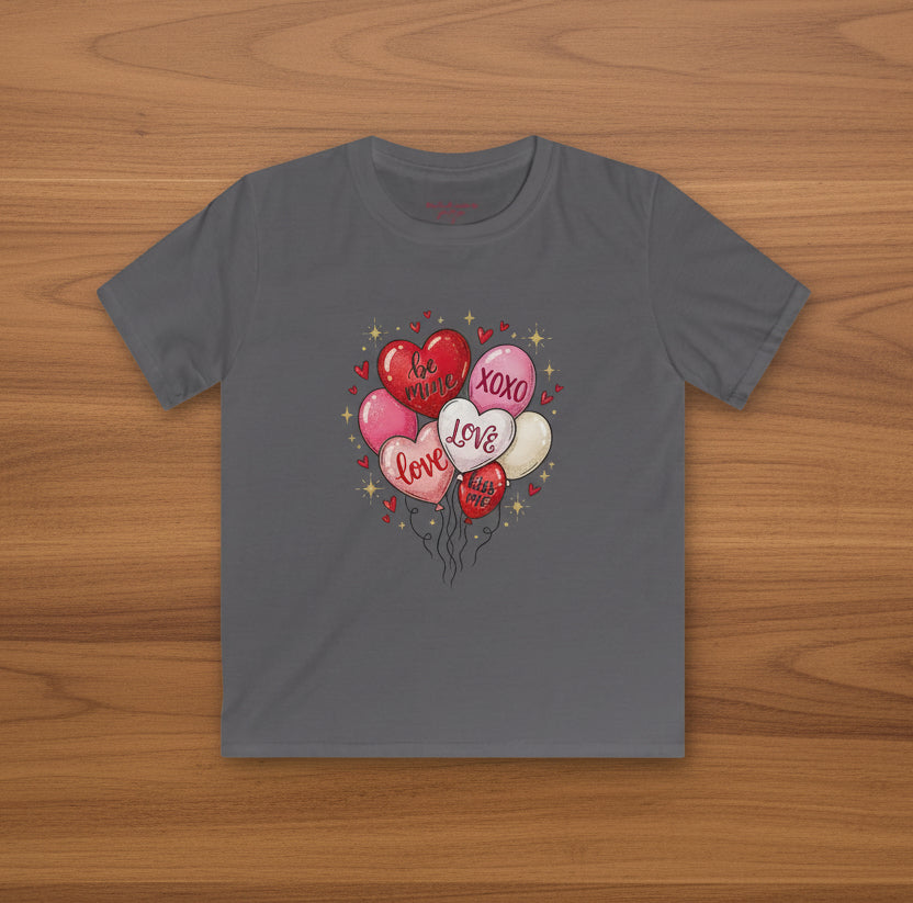 Kids Valentine Balloons Tshirt