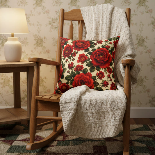 Riverfront Roses Faux Suede Pillow