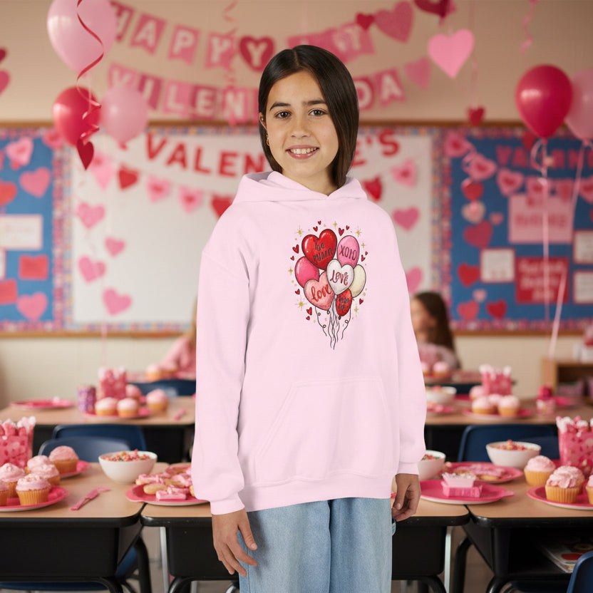 Kids Valentine Balloons Hoodie