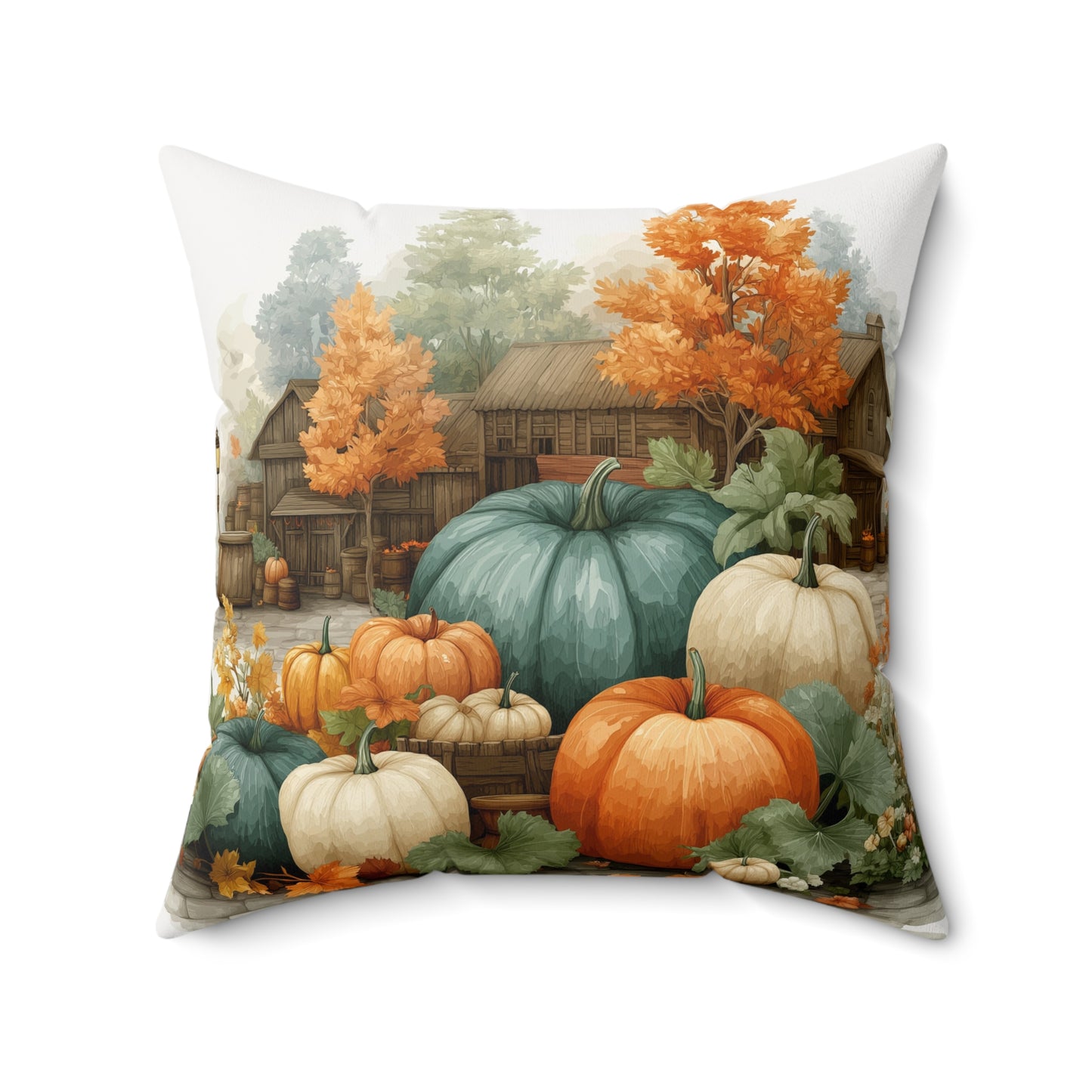 Pumpkin Harvest Faux Suede Pillow