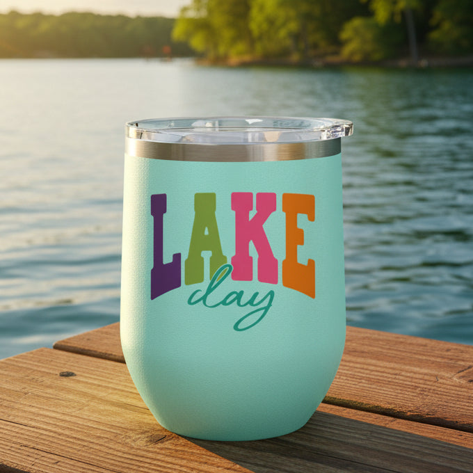 Lake Day Wine Tumbler, 12oz