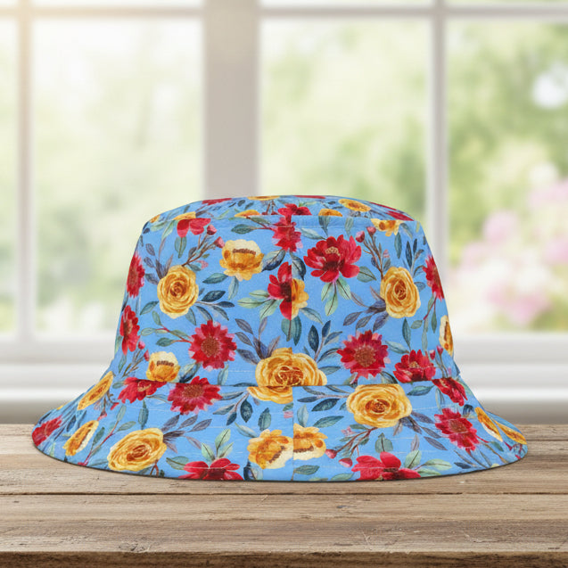 Floral Blue Bucket Hat