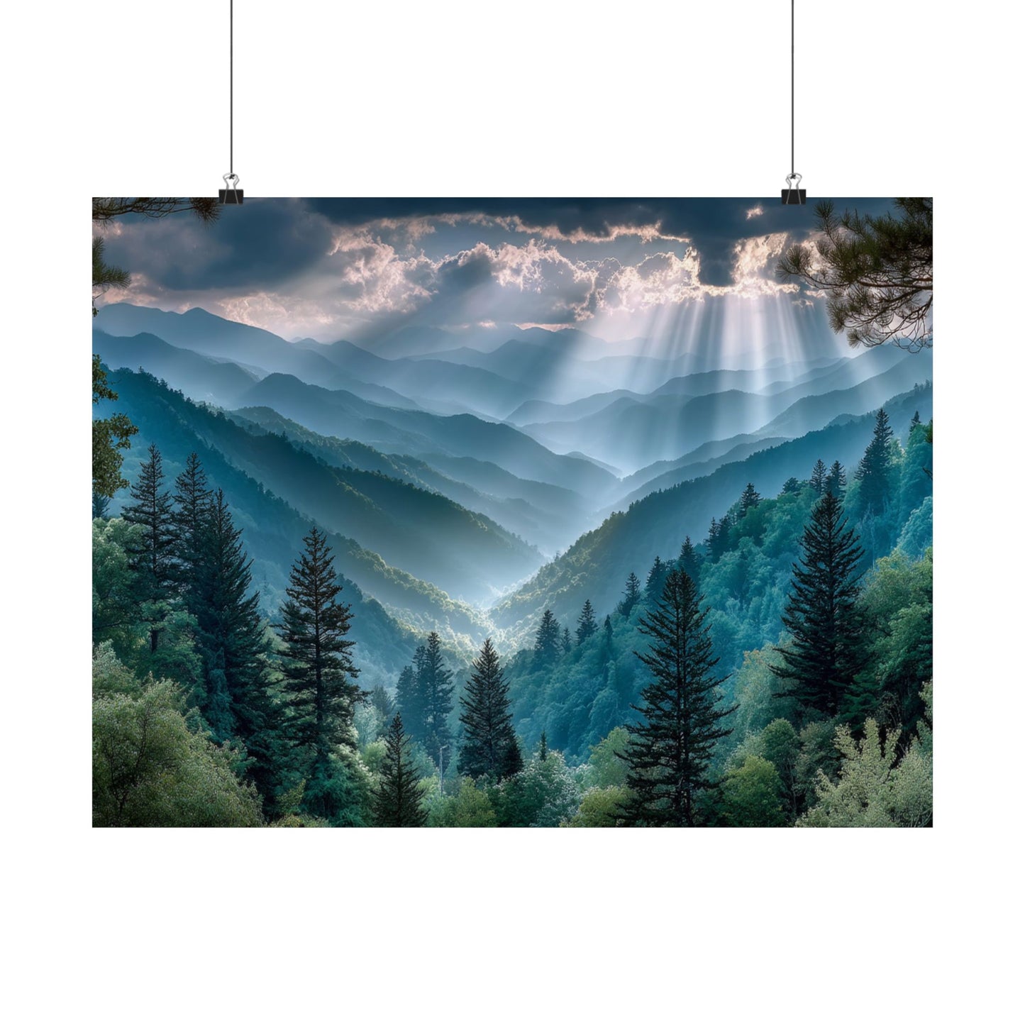 Light Over Wildwood  Satin Poster Art Print