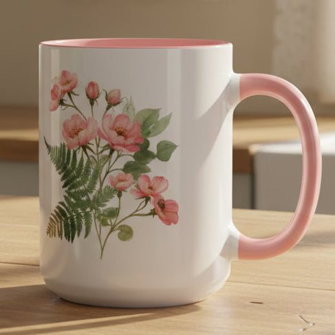 Pink Floral Bouquet 15oz Accent Coffee Mug