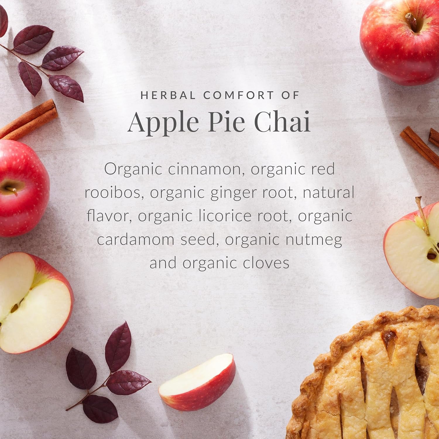 - Apple Pie Chai Herbal Tea, 36 Tea Bags