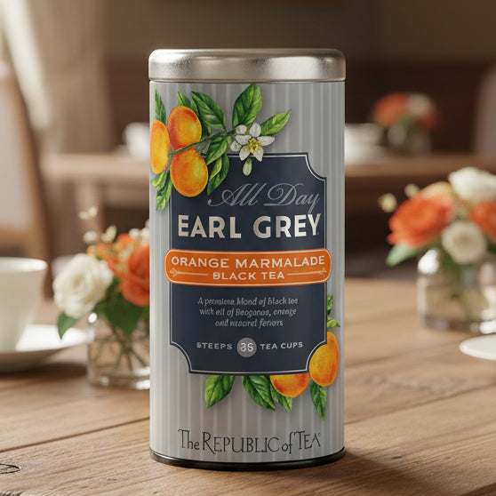 The Republic of Tea – All Day Earl Grey® Orange Marmalade Black Tea, Naturally Caffeinated, 36 Tea Bags