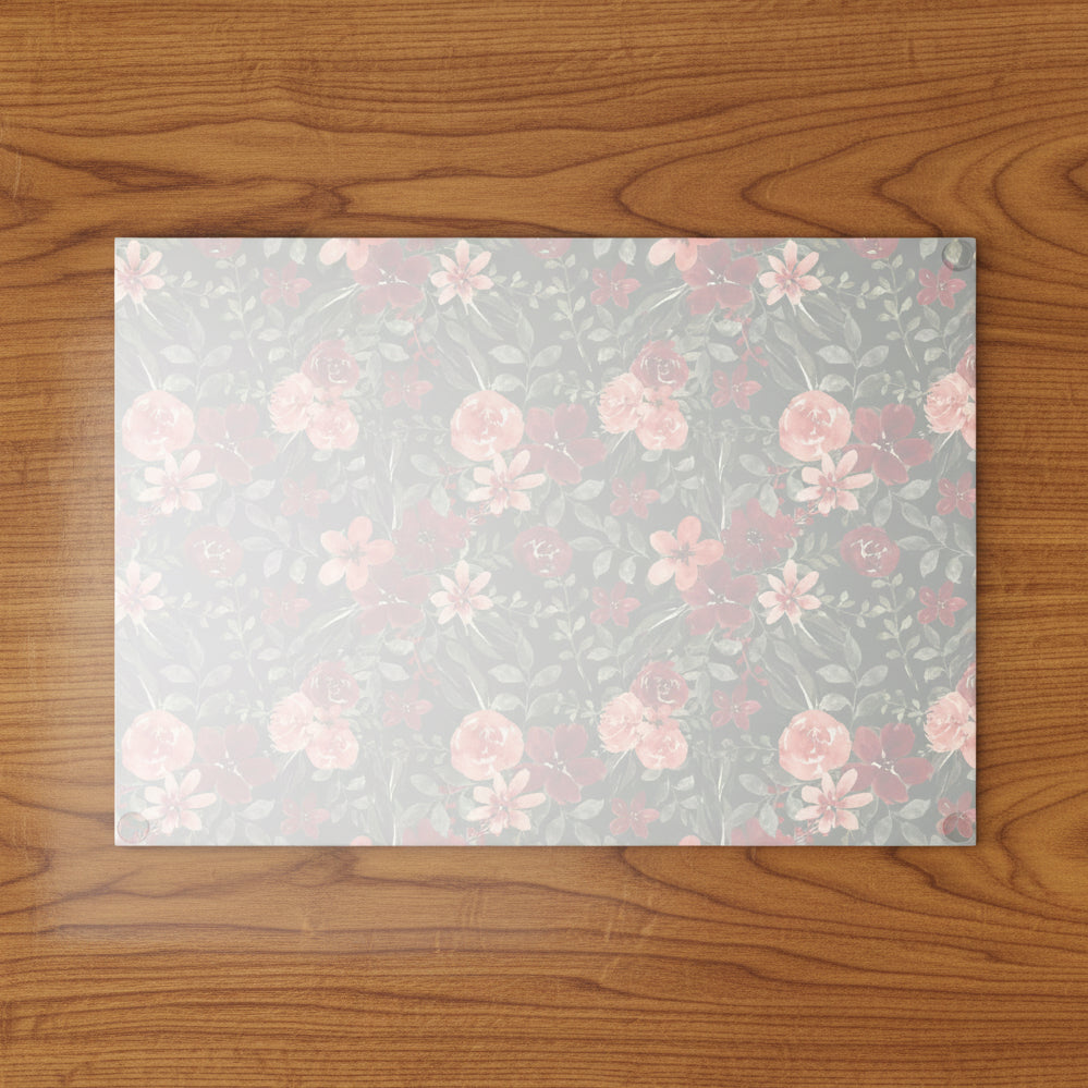 Forest Flowers Glass Cutting Board