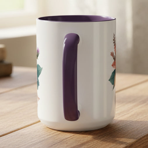 Purple Floral Bouquet 15oz Accent Coffee Mug