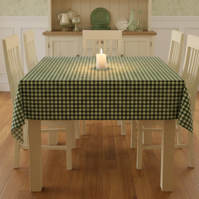 Forest Green Gingham Tablecloth