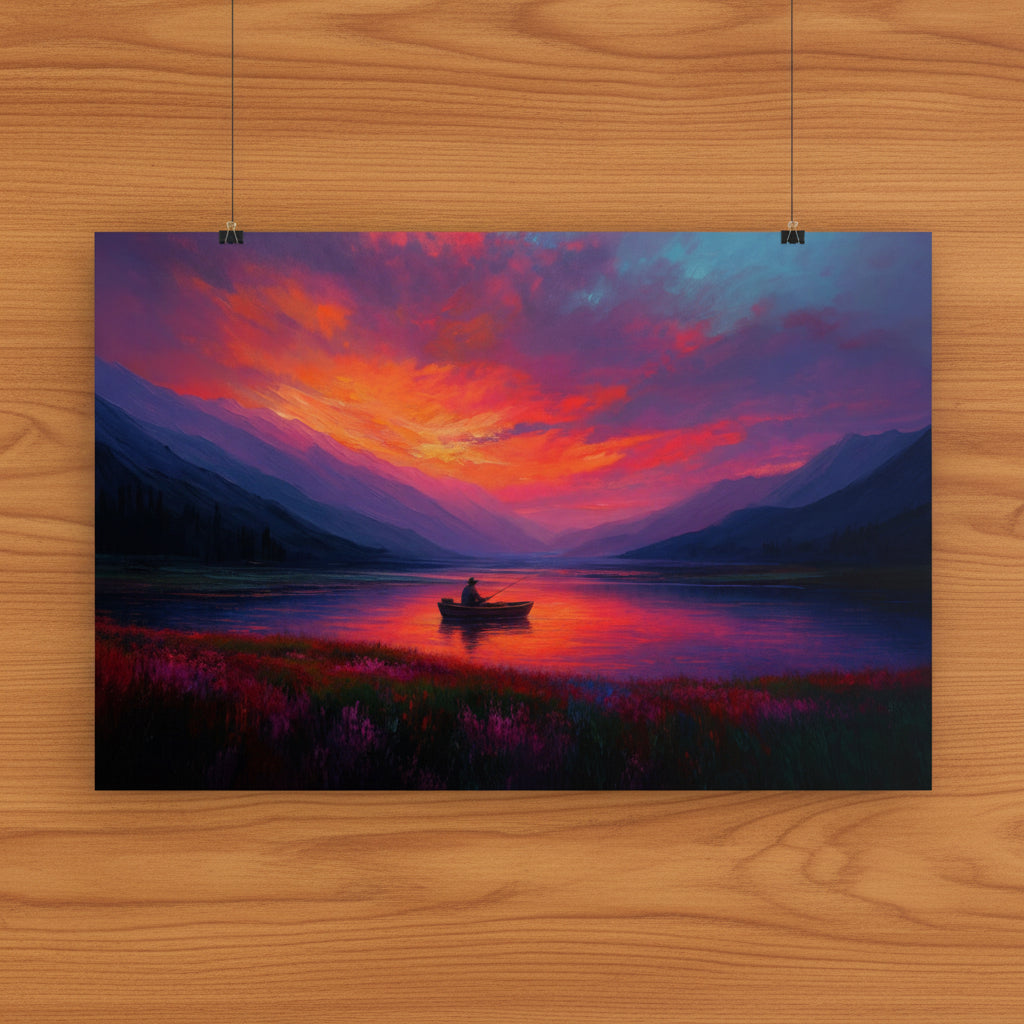 Sunset Lake Poster