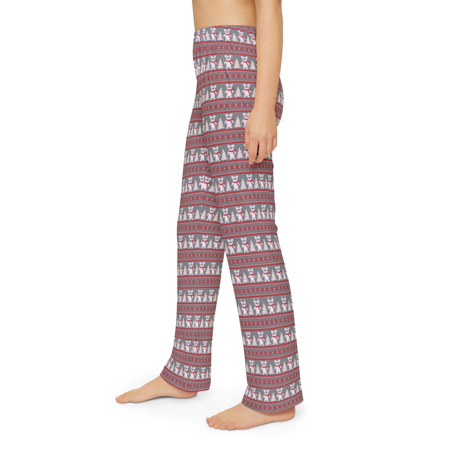 Kids Christmas Fair Isle Tiger Pajama Bottoms