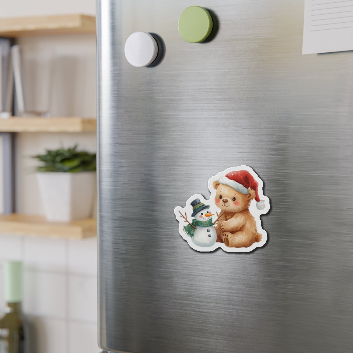 Christmas Bear & Snowman Magnet