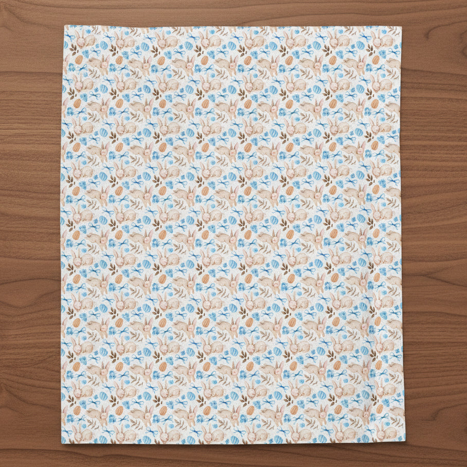 Sleepy Easter Bunny Velveteen Plush Blanket