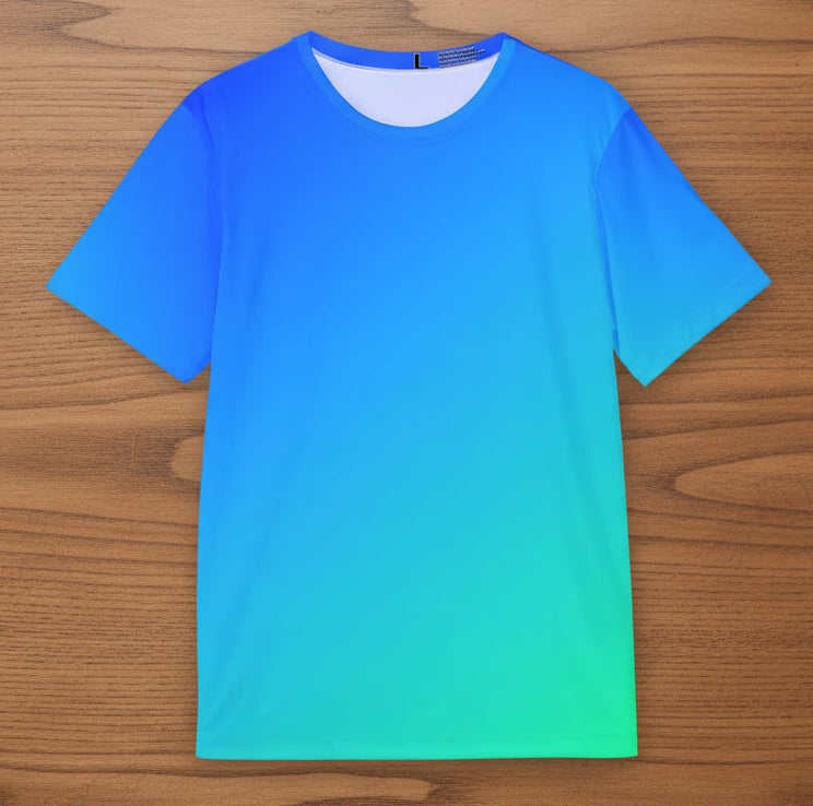 Mens Blue Ombré Active Sports Jersey