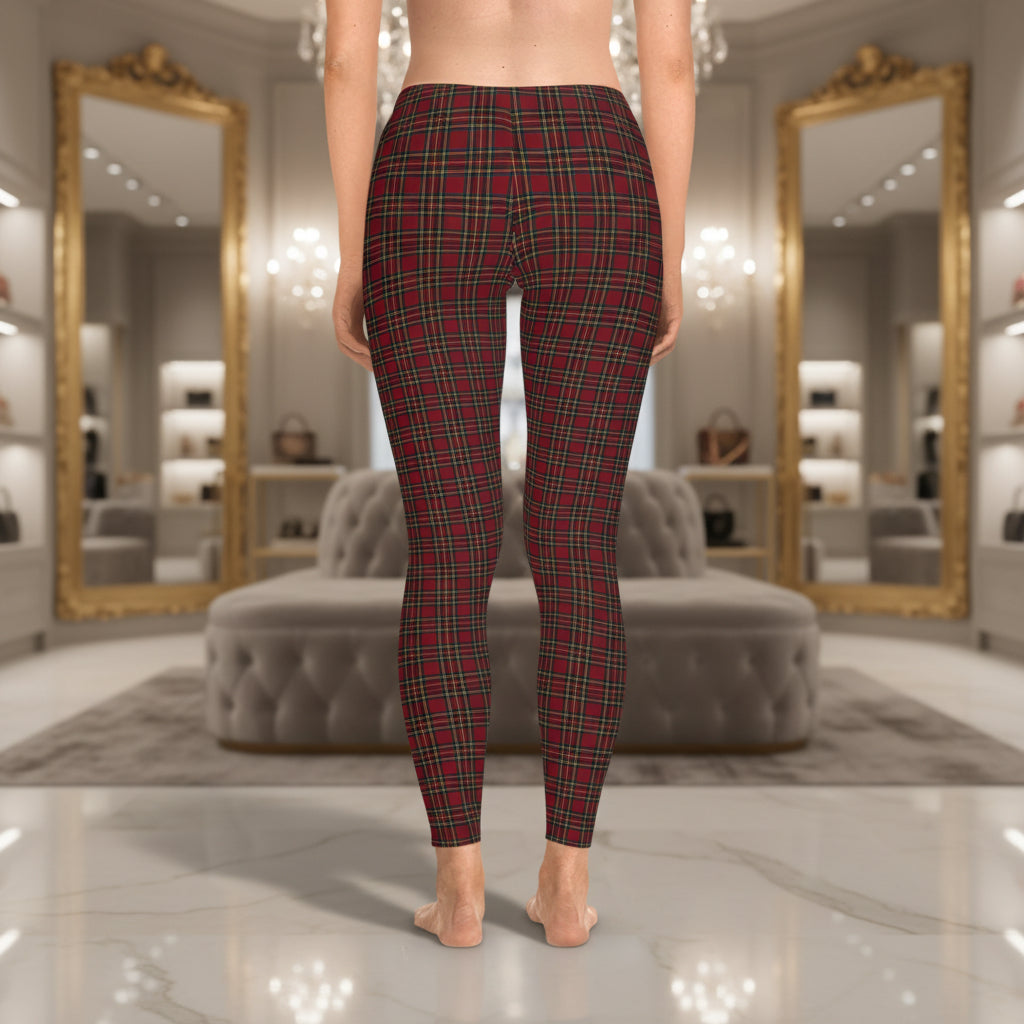 Red Tartan Plaid Leggings