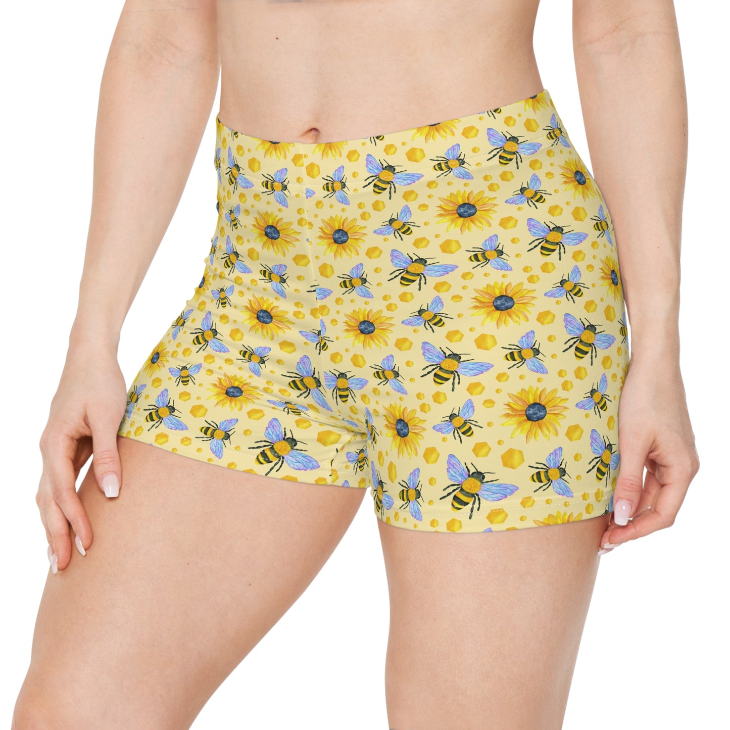 Sunflowers and Bees Women's Bike Shorts