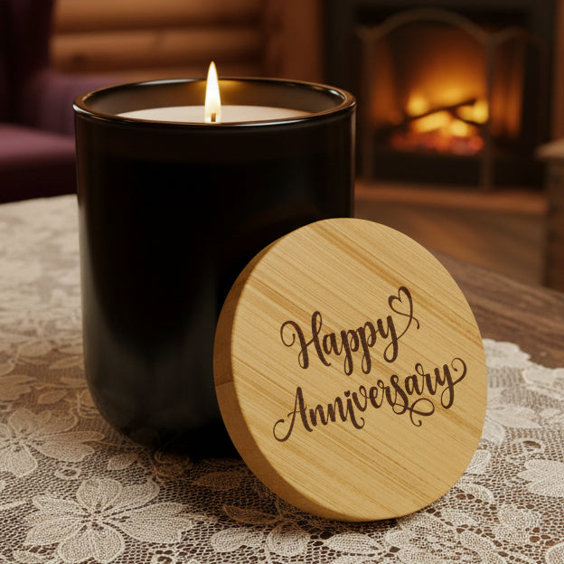 Happy Anniversary 14oz Engraved Soy Candle | Scented Gift Candle
