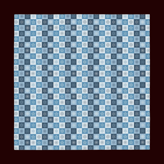 Blue Checkered Snowflake Tablecloth