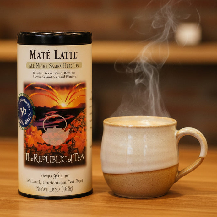 The Republic of Tea - Maté Latte® Herbal Tea Tin | 36 Caffeinated Tea Bags