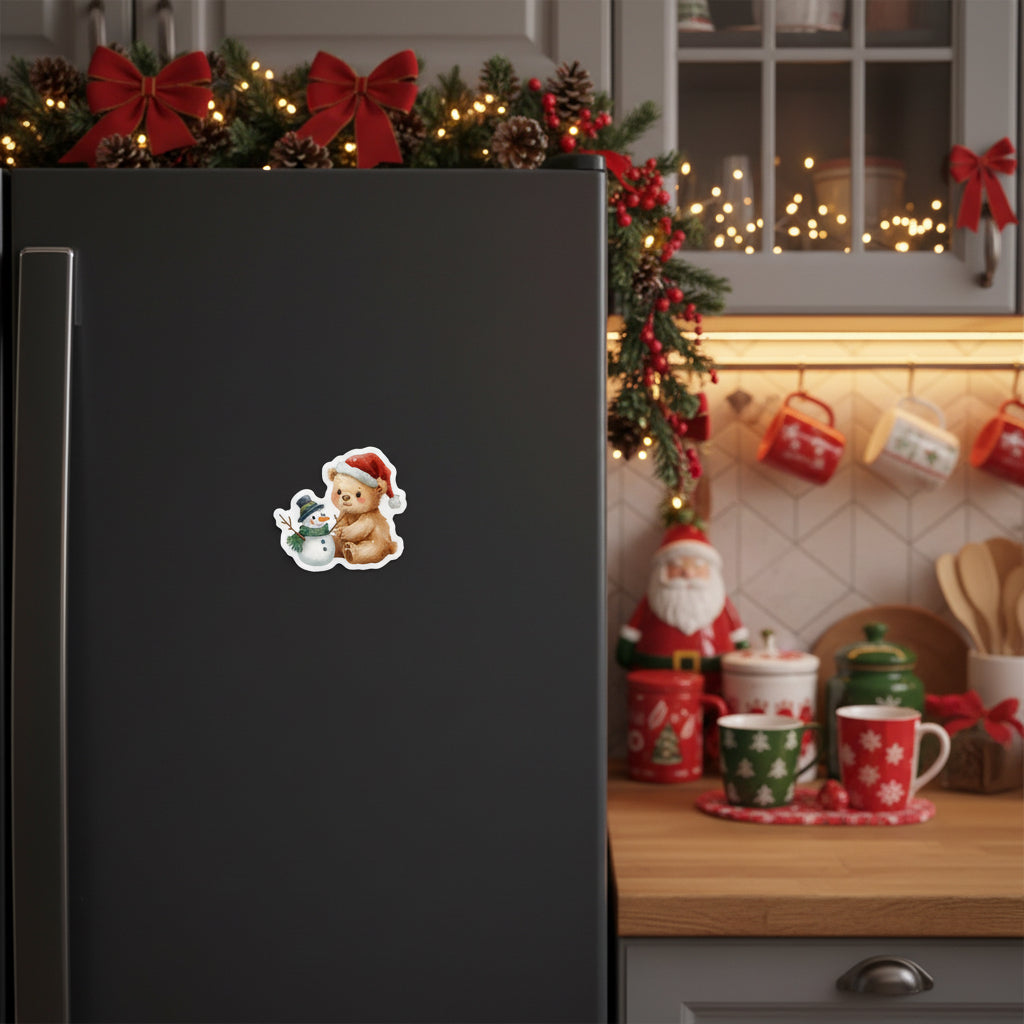 Christmas Bear & Snowman Magnet