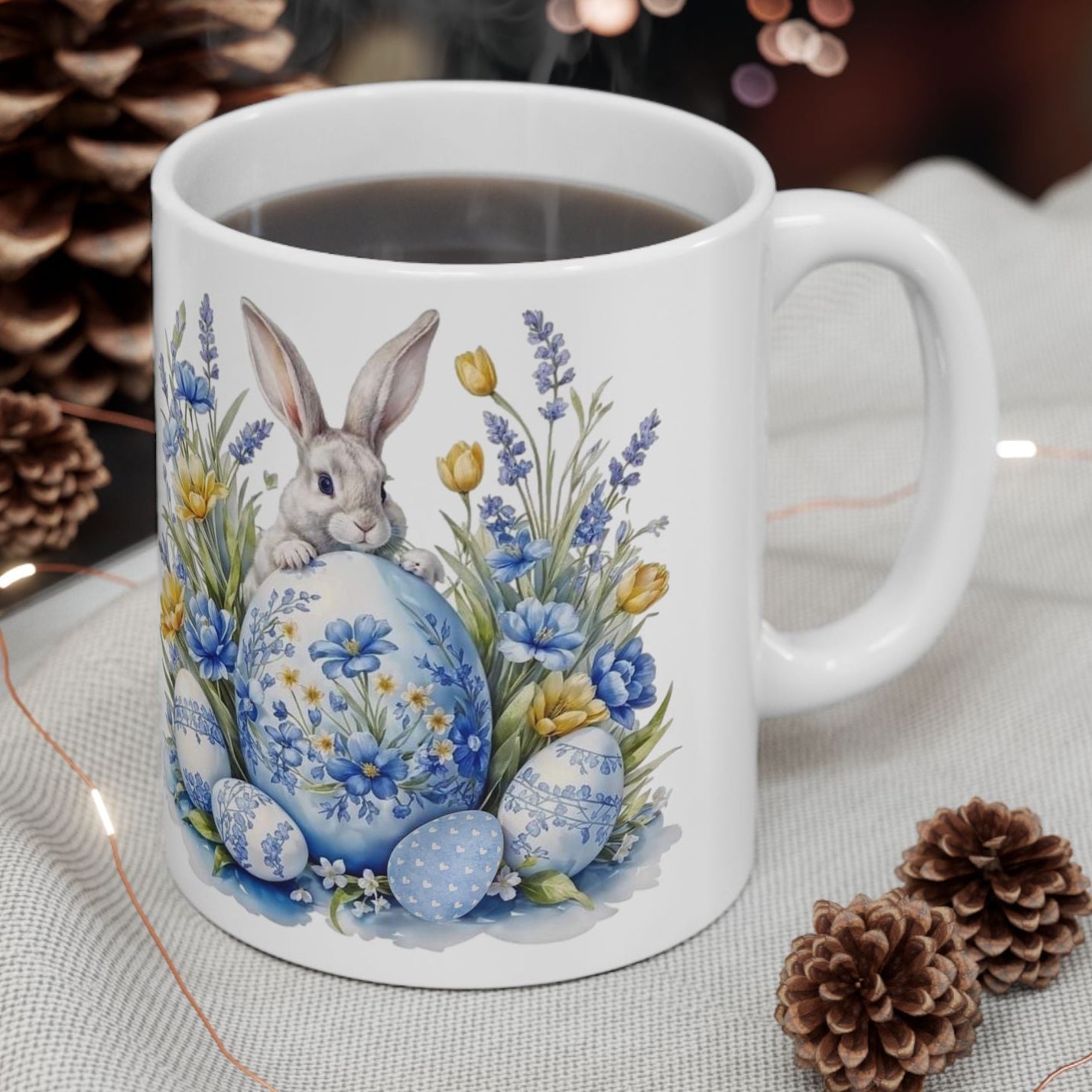 Easter Floral Bunny 11oz Mug