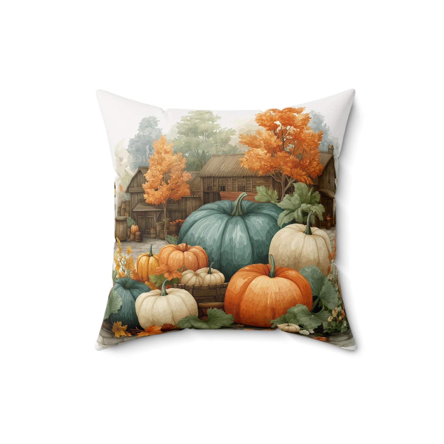 Pumpkin Harvest Faux Suede Pillow