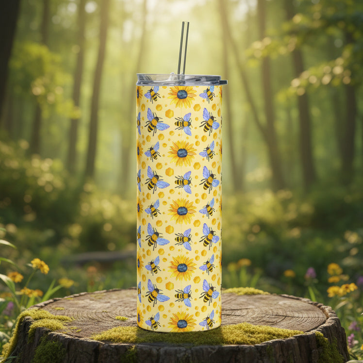 Sunflowers and Bees 20oz Stainless Steel Tumbler