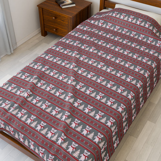 Christmas Fair Isle Tiger Velveteen Plush Blanket