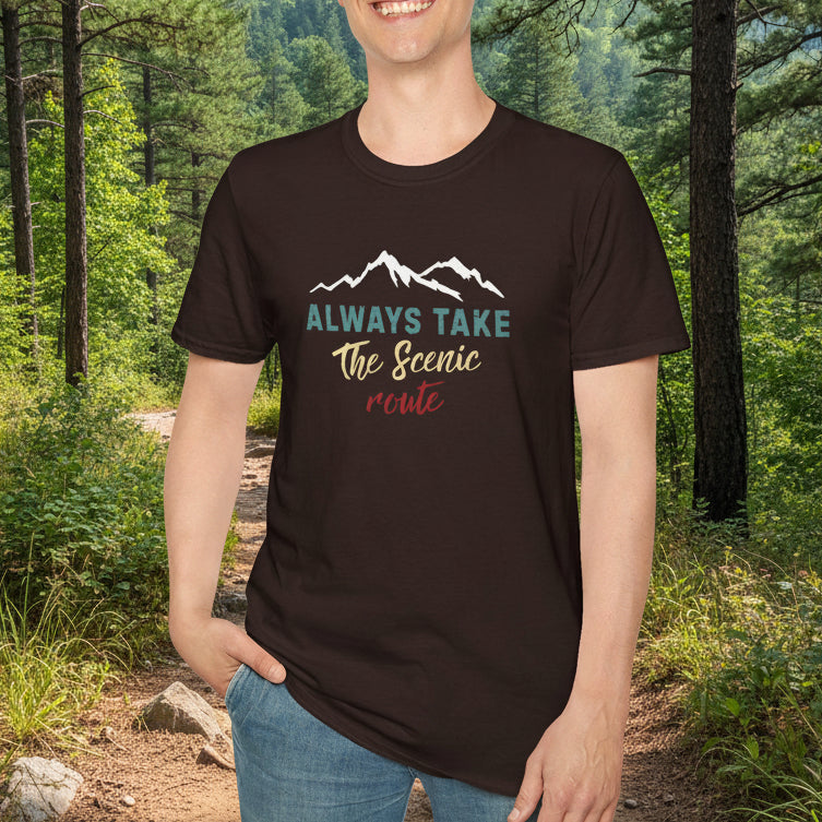 Always Take The Scenic Route Mountain Travel Tee
