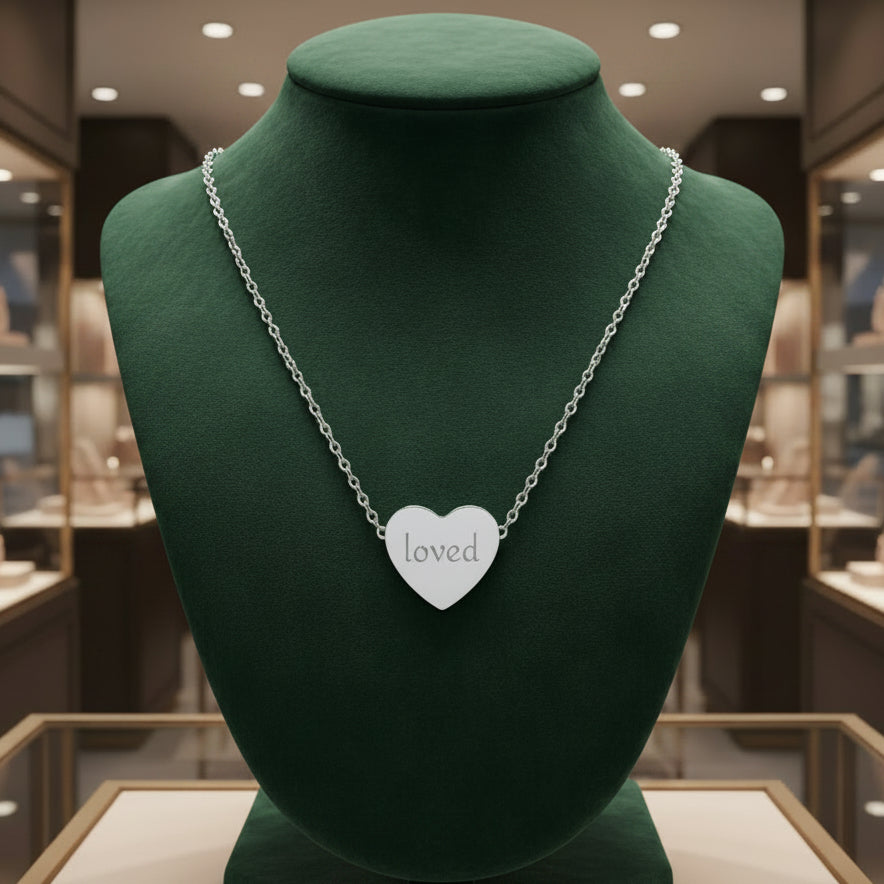 'Loved' Heart Necklace