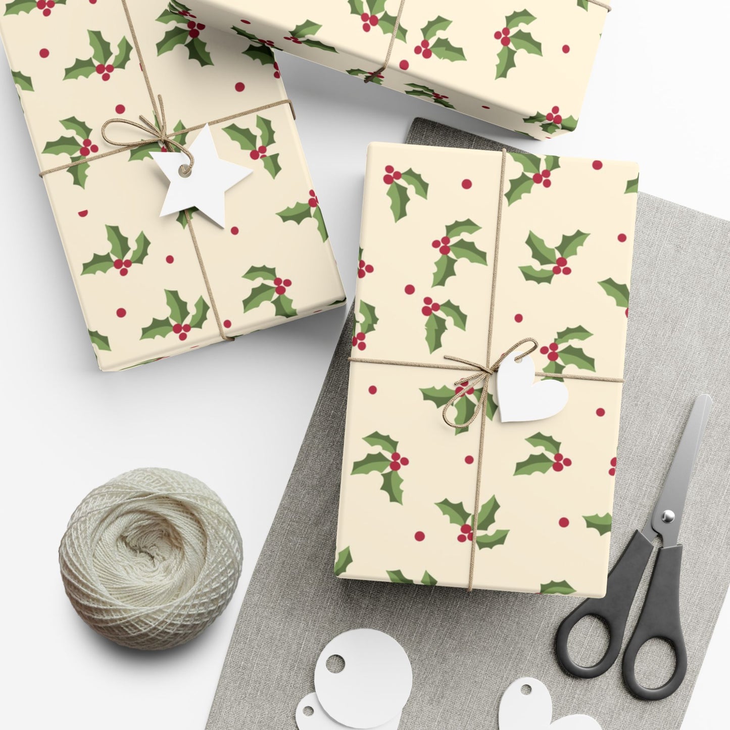 Holly & Berries Christmas Gift Wrap Paper