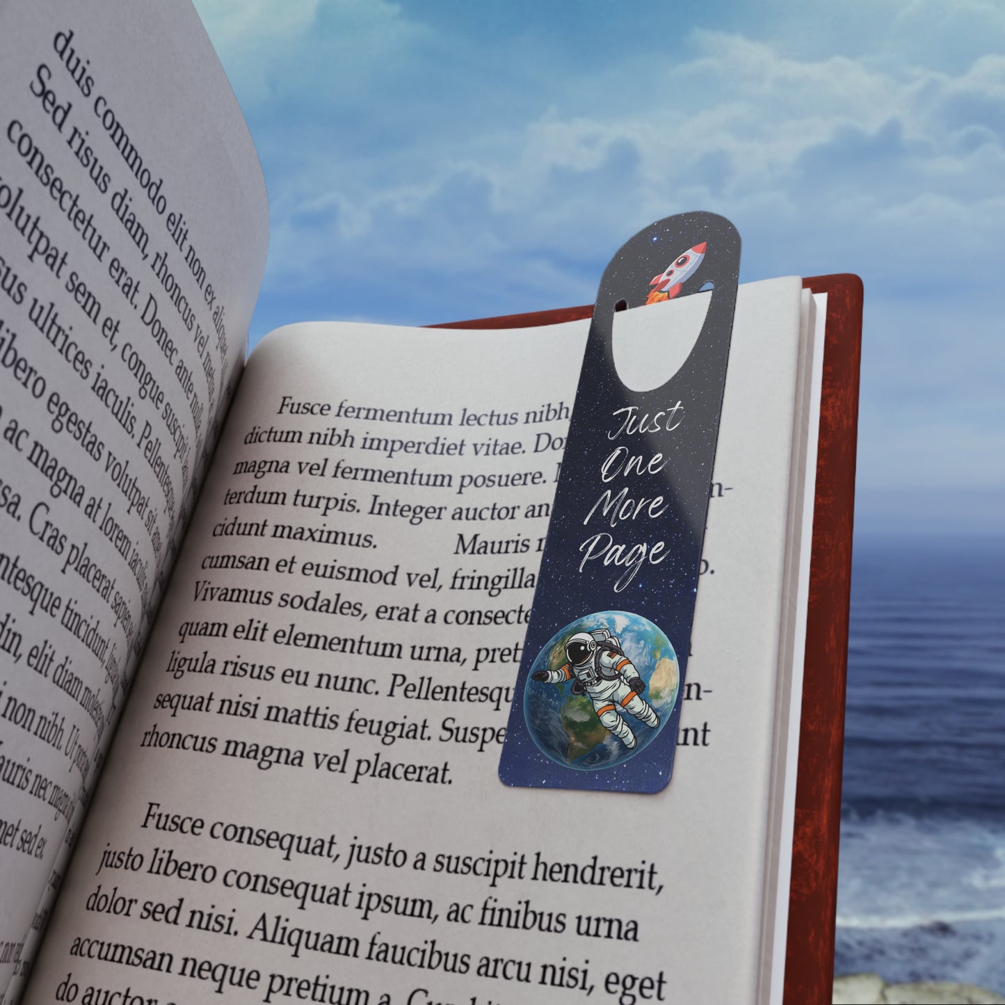 Kids "Just One More Page" Astronaut Bookmark