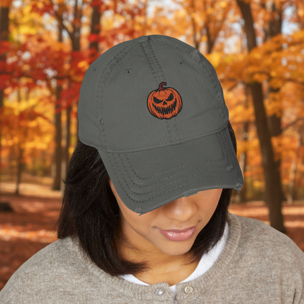 Spooky Embroidered Pumpkin Dad Hat