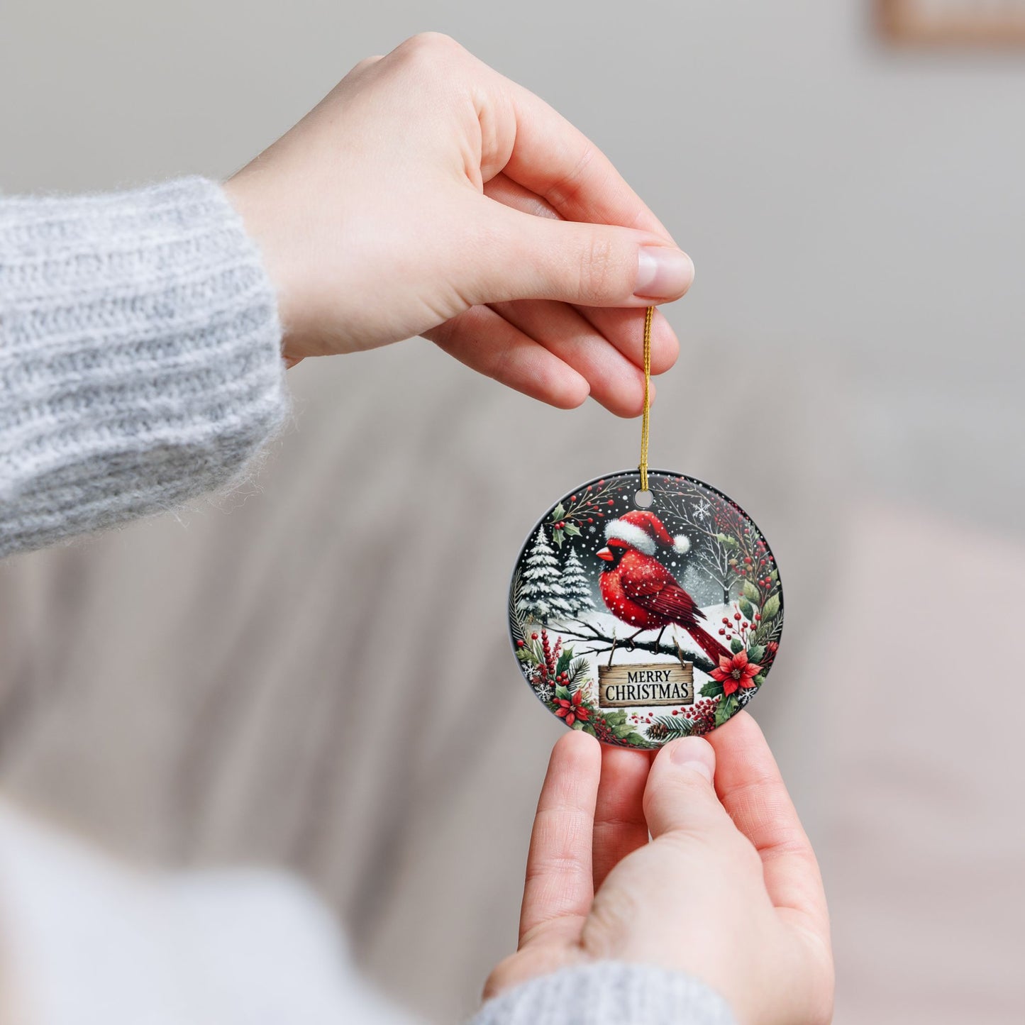 Cardinal Cheer Christmas Ornament