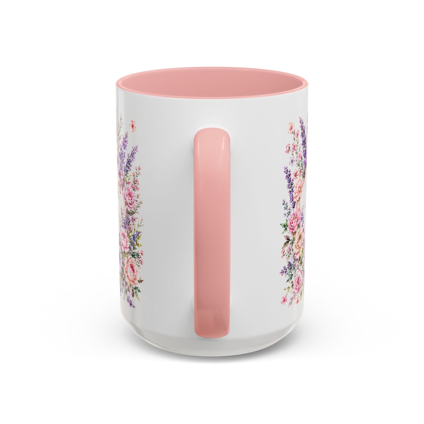 Grandma’s Garden Floral Accent Coffee Mug — 'Where Love Grows Wild' Pink Interior (11/15oz)