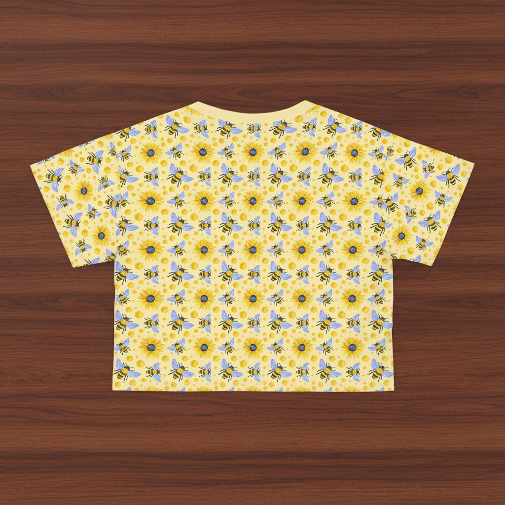 Sunflowers and Bees Crop Tee