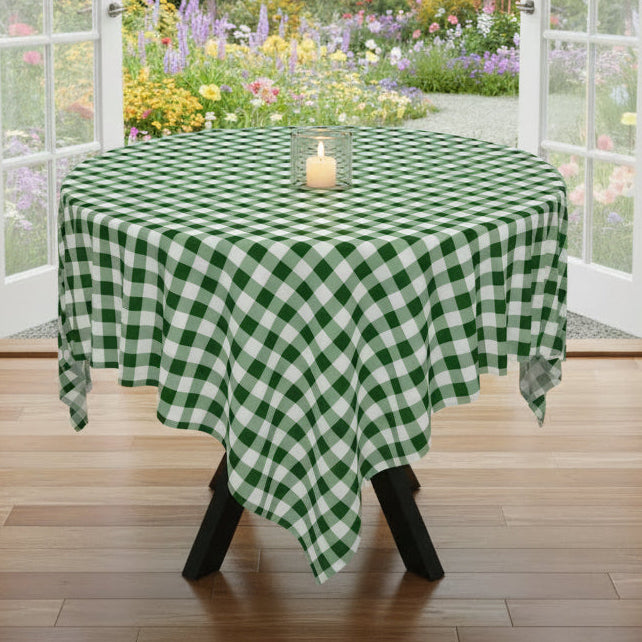 Green Gingham Tablecloth