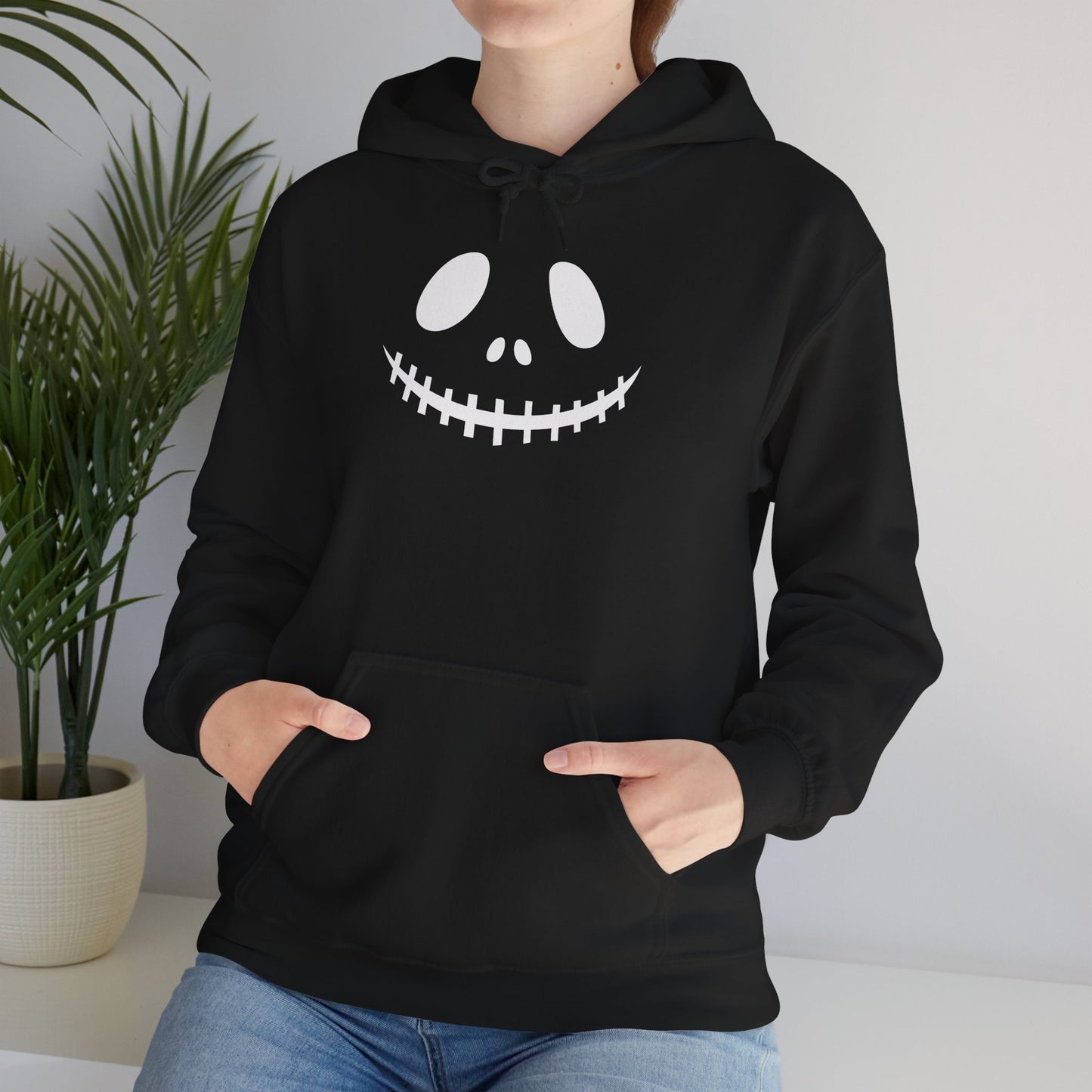 Spooky Pumpkin Smile Adult Hoodie