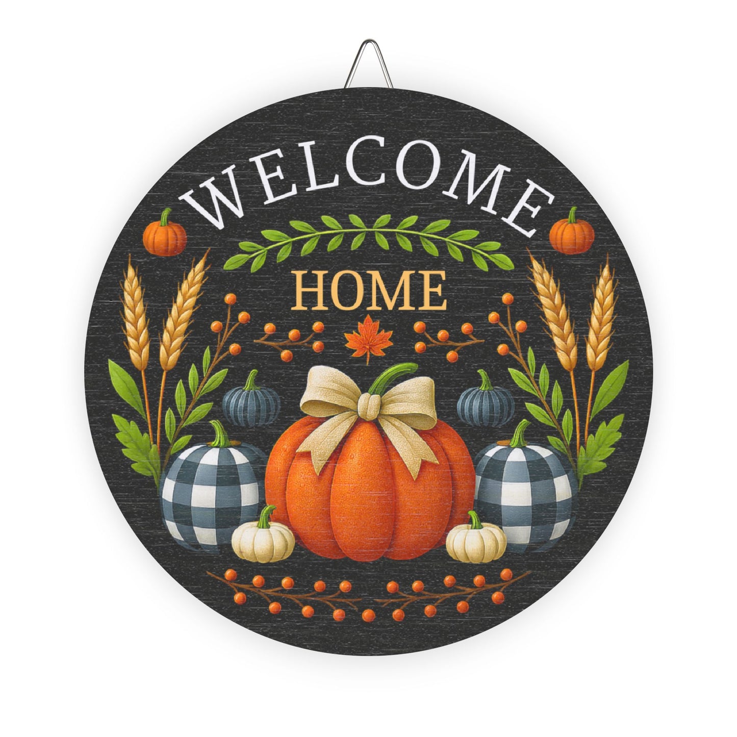 Welcome Home Pumpkin Wood Sign