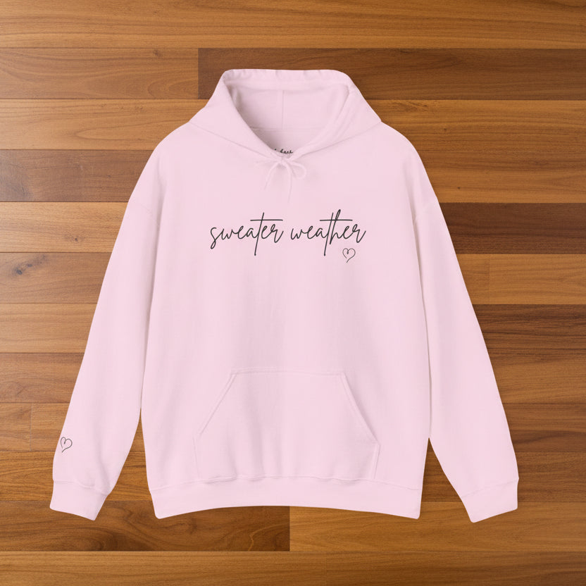 Sweater Weather Hoodie with Heart accent sleeve