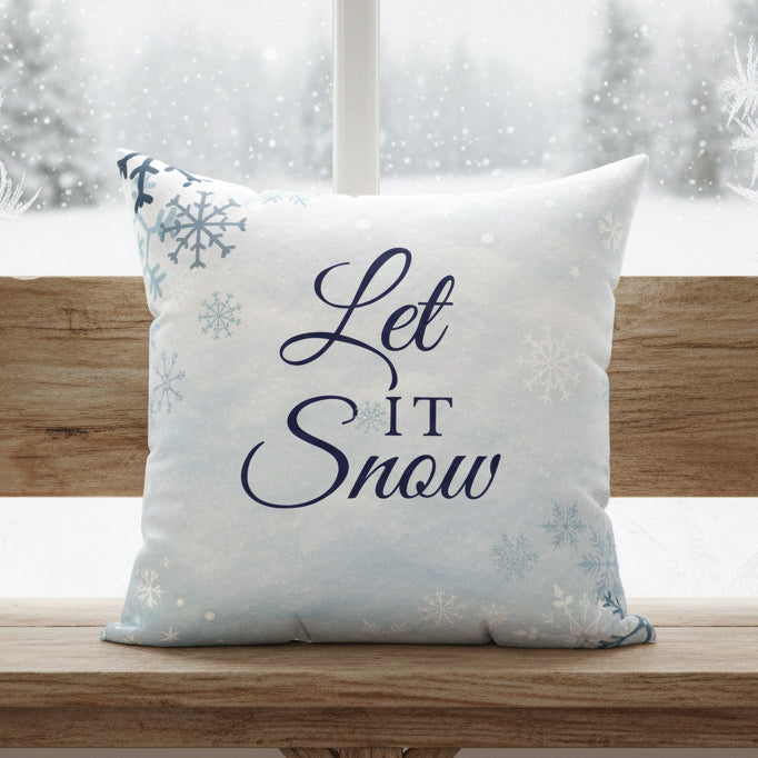 Let It Snow Faux Suede Pillow